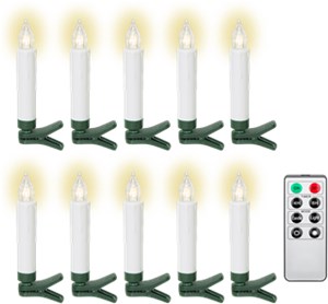 10 candele per l'albero di Natale a LED senza fili