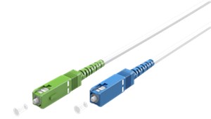 Câble à Fibre Optique (FTTH), Singlemode (OS2) White, blanc (Simplex), 0,5 m