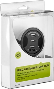3 porte USB 2.0 HUB ad alta velocità In-Desk + audio 