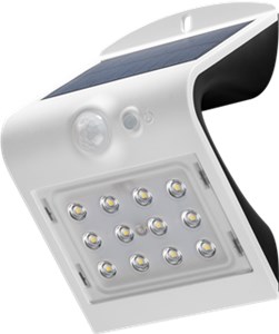 LED Solar Wall Light with Motion Sensor, 1.5 W, White