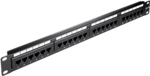 CAT 5e pannello patch da 19 pollici (48,3 cm), 24 porte (1 U)