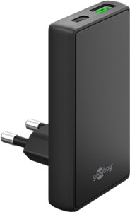 Chargeur Rapide Double USB-C™ PD GaN 90° Flat (45 W) noir