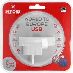 Adattatore Country World per l'Europa e USB