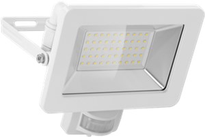 LED Outdoor Floodlight, 50 W, with Motion Sensor