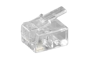 RJ11 Modular Plug for Round Cables, 4-Pin