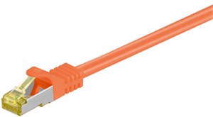 RJ45 cavo patch CAT 6A S/FTP (PiMF), 500 MHz, con cavo grezzo CAT 7 , arancione