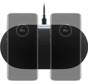 Wireless Dual Quick Charger 10 W, nero