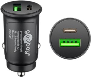 Dual-USB Auto Fast Charger USB-C™ PD (Power Delivery) (27 W)