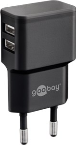 Caricatore doppio USB (12 W) nero