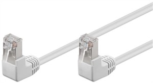 CAT 5e Patch Cable 2x 90° Angled, F/UTP, white