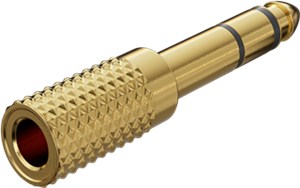 Adaptateur de Casque, Jack AUX 6,35 mm vers 3,5 mm, Plaqué Or