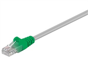 CAT 5e cavo incrociato U/UTP, grigio, verde, 1 m