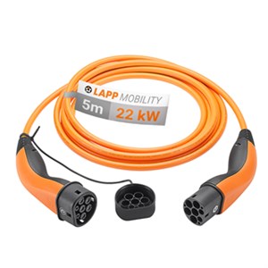 Type 2 Charging Cable, up to 22 kW, 5 m, orange