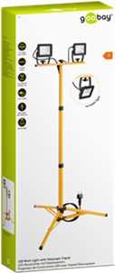 LED-Baustrahler mit Teleskopstativ, 2x 20 W