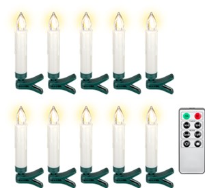 10 candele per l'albero di Natale a LED senza fili 10 candele per l'albero di Natale a LED senza fili