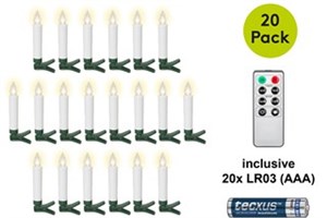 20 candele senza fili per l'albero di Natale a LED incl. 20x AAA (LR03)