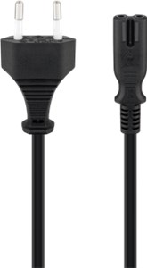 Anschlusskabel mit Eurostecker, 1,3 m, schwarz, (2*0,75 mm²)