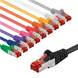 CAT 6 Câble Patch, S/FTP (PiMF), 3 m, Kit de 10 Couleurs