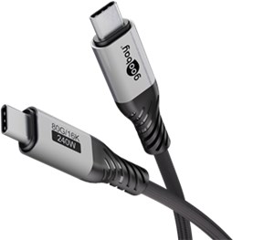 Kabel USB-C™, USB4™ wersja 2.0, 1 m, czarny;szary