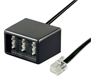 Adaptador para cable RJ11, RJ11, Hembra/hembra, Negro Wentronic TEL ADAP RJ11/6P4C 