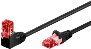 CAT 6 patchcable 1x 90°angled, U/UTP, Black