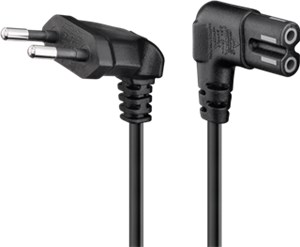 Connection Cable with Europlug, Angled, 1 m, black