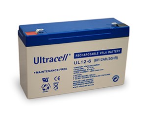 Batteria al piombo 6 V, 12 Ah (UL12-6)