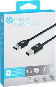 USB-A-auf-USB-B-Kabel, schwarz