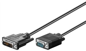 Goobay® 3m DVI-I auf S-VGA Adapter Kabel DVI 12+5 Stecker auf SVGA vergoldet 