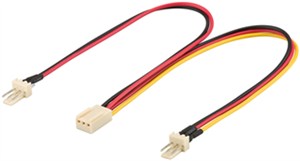 Kabel zasilający typu Y do wentylatora komputerowego, 3-pinowy wtyk/3-pinowe gniazdo