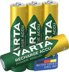 AAA (Micro)/HR03 (5703) ricaricabile - 1000 mAh, 4 pezzi/blister