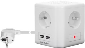 Socket Cube 4-way with Switch and USB