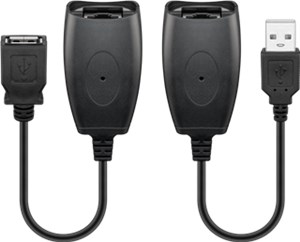 USB-Verlängerungsadapter bis 40m über CAT-Kabel 