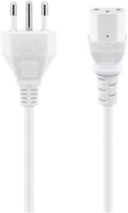 Cold-device cord, Italy; 1.8 m, white Cold-device cord, Italy; 1.8 m, white