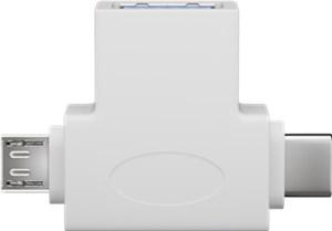 T-Adapter USB-A auf USB 2.0 Micro-B, USB A 2.0, weiß T-Adapter USB-A auf USB 2.0 Micro-B, USB A 2.0, weiß