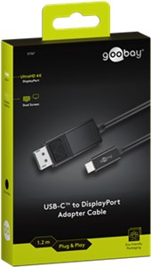 USB-C™- DisplayPort™-Adapterkabel 4K 60 Hz, 1,20 m, schwarz