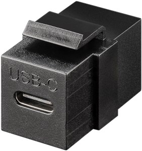 USB-C Snap-In Pass Through Keystone Coupler, F-F - Black – Floor