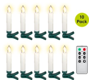 10 kabellose LED-Weihnachtsbaumkerzen 