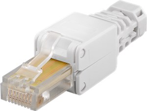 Tool-free RJ45 network connector CAT 5e UTP unshielded