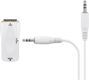 Kompakter HDMI™/VGA-Adapter inkl. Audio, vergoldet