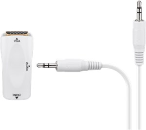 Kompaktowy adapter HDMI™/VGA z obsługą audio, pozłacany