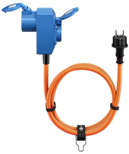 Cavo adattatore CEE, spina con contatto di terra a 90° presa CEE e presa con contatto di terra, 1,5 m