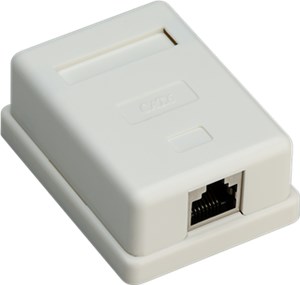 1-port RJ45 Surface Mount Installation Box, CAT 6, STP, white