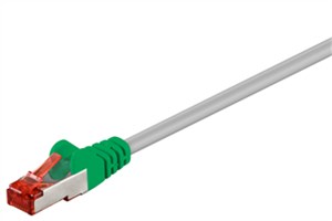 CAT 6 Câble Patch Croisé, S/FTP (PiMF), gris, Vert