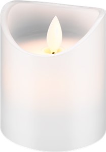 Bougie LED Blanche en Cire Véritable, blanc, 7,5 x 10 cm
