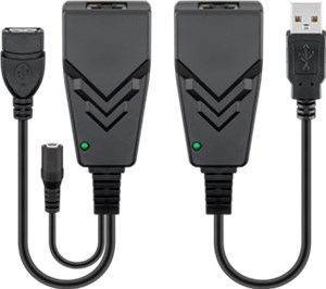CAT 5/5a/6/USB 2.0-Konverter, schwarz