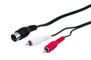 Audio-Kabeladapter, DIN-Stecker zu Stereo-Cinch-Stecker