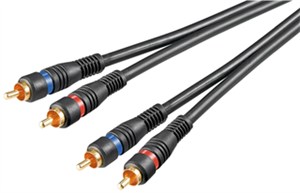 Cavo di collegamento stereo 2x RCA, doppia schermatura