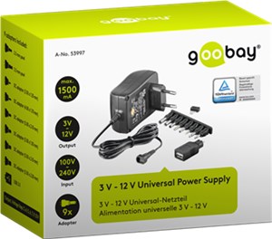 Universal-Netzteil (3 V - 12 V max. 18 W / 1,5 A)