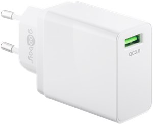 Caricatore rapido USB QC 3.0 (18 W) bianco